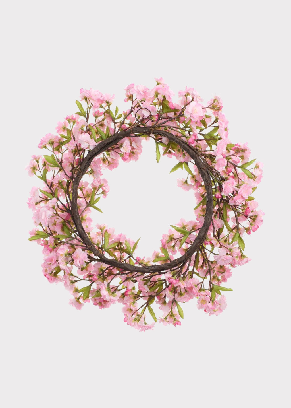 Artificial Cherry Blossom Wreath in Pink - 24"