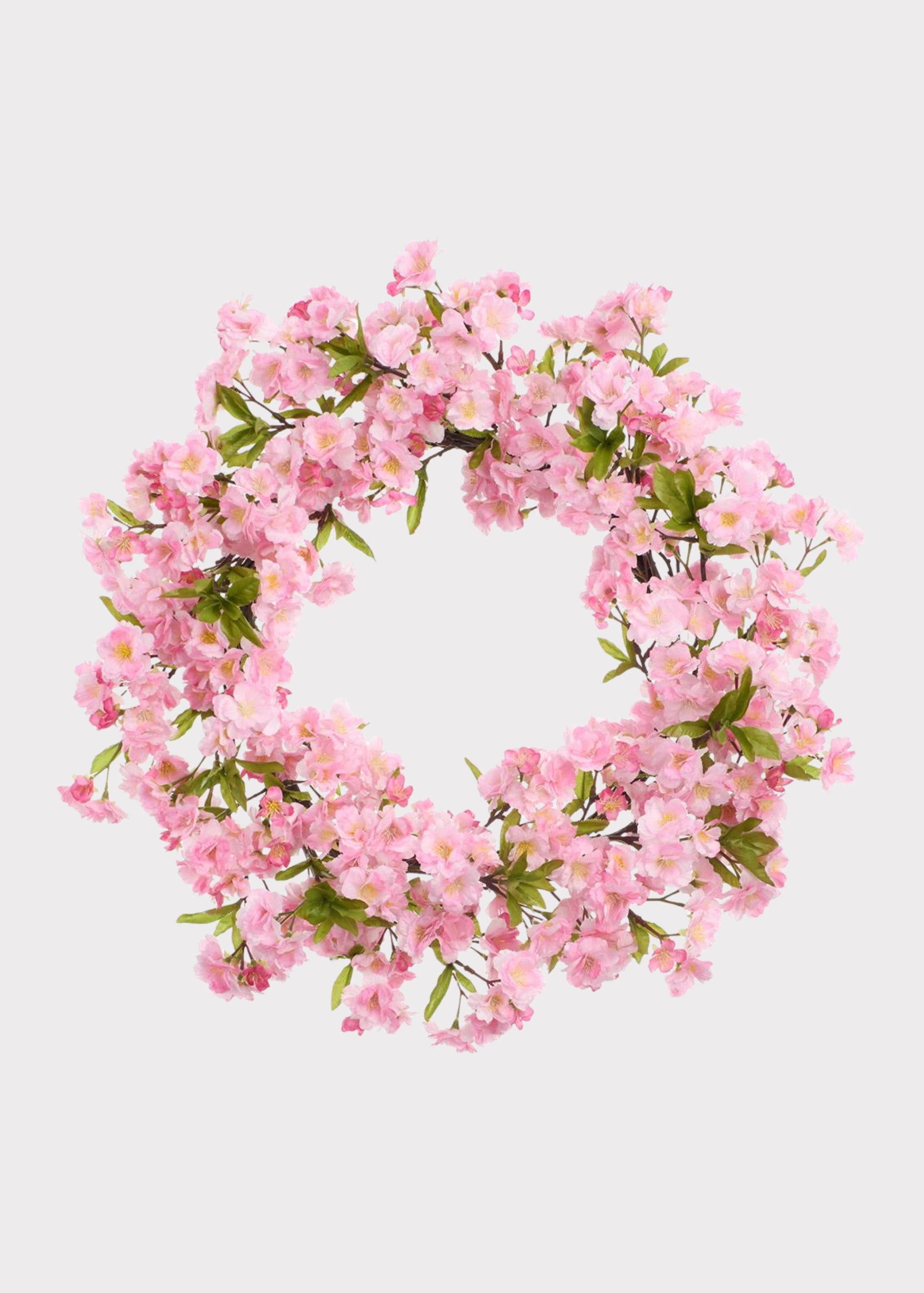 Artificial Cherry Blossom Wreath in Pink - 24"