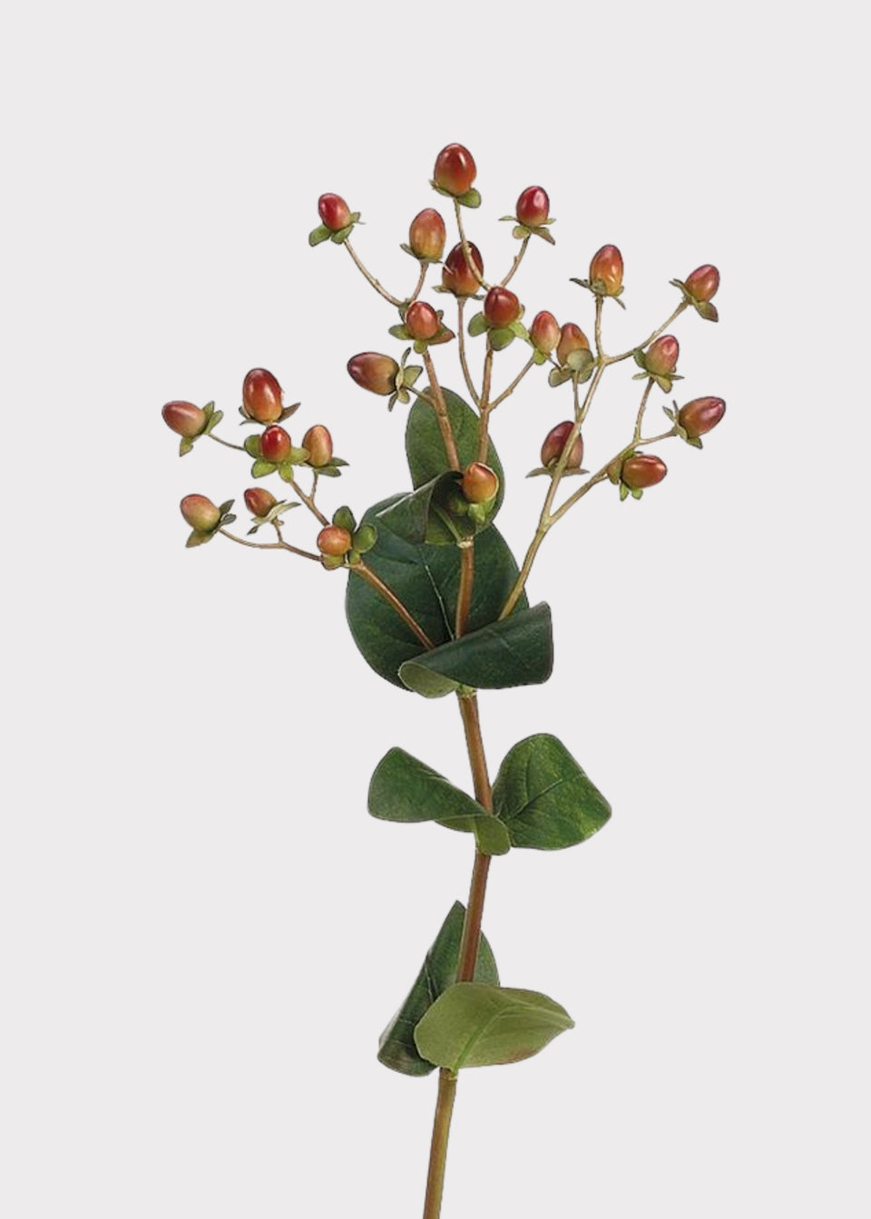 Burgundy Fake Hypericum Berry Branch - 24.5"