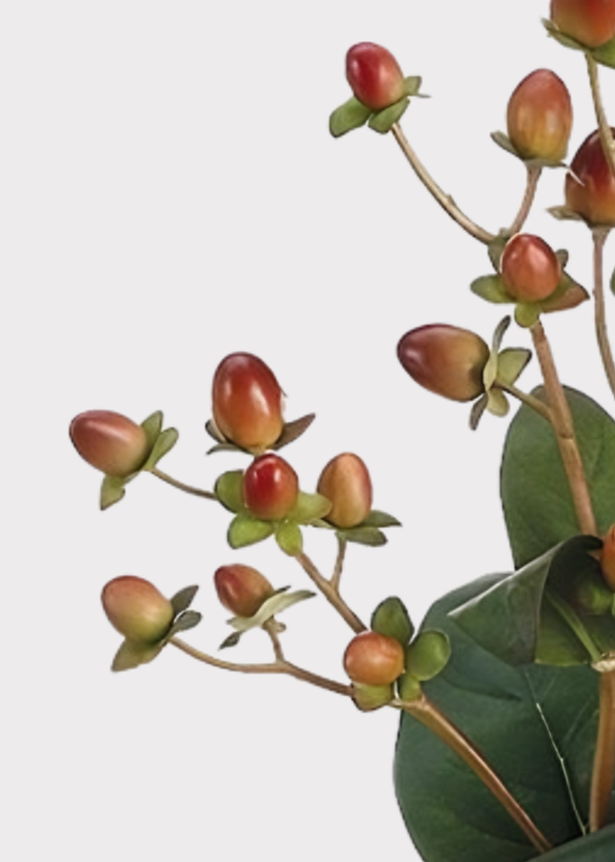 Burgundy Fake Hypericum Berry Branch - 24.5"