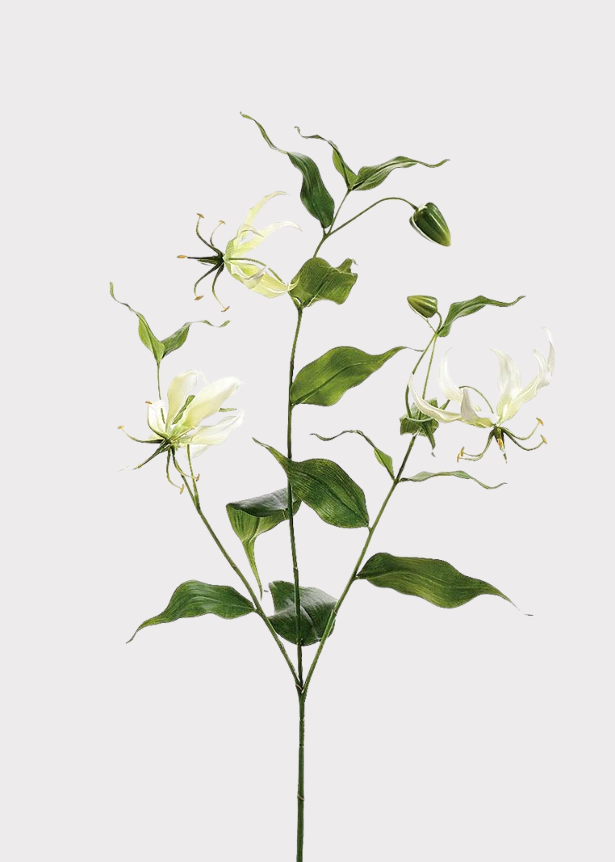Tropical Fake Gloriosa Lily in Cream White - 34"