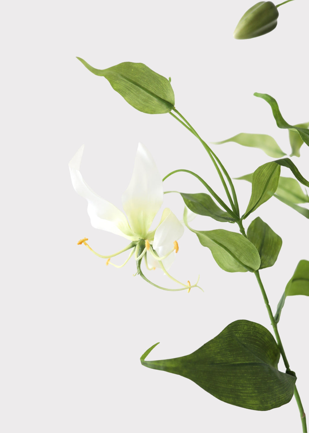 Tropical Fake Gloriosa Lily in Cream White - 34"