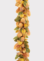 Yellow Beaded Fake Pear Fruit and Foliage Holiday Garland - 72"