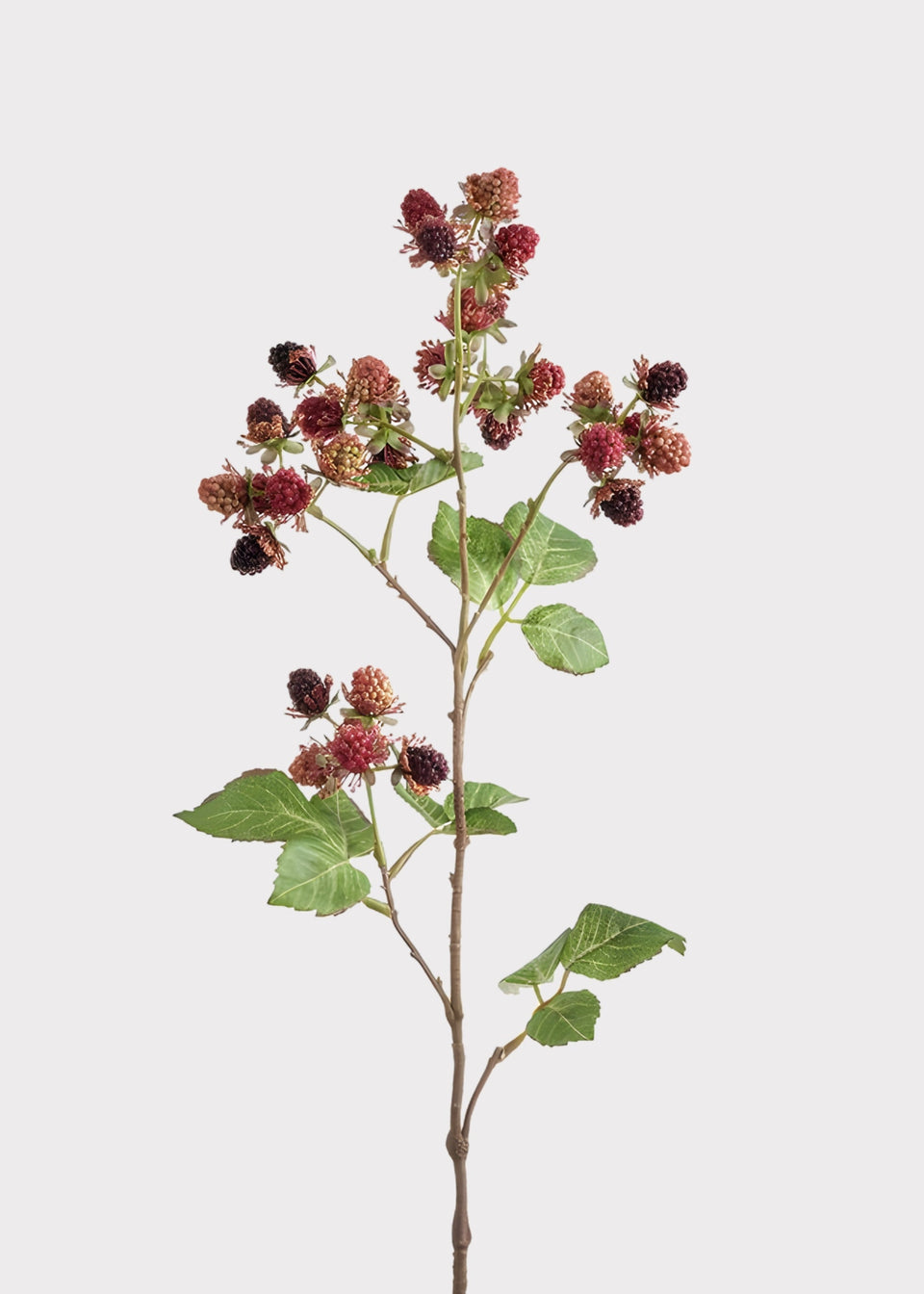 Mauve and Burgundy Fake Raspberry Fruit Branch - 30.5"