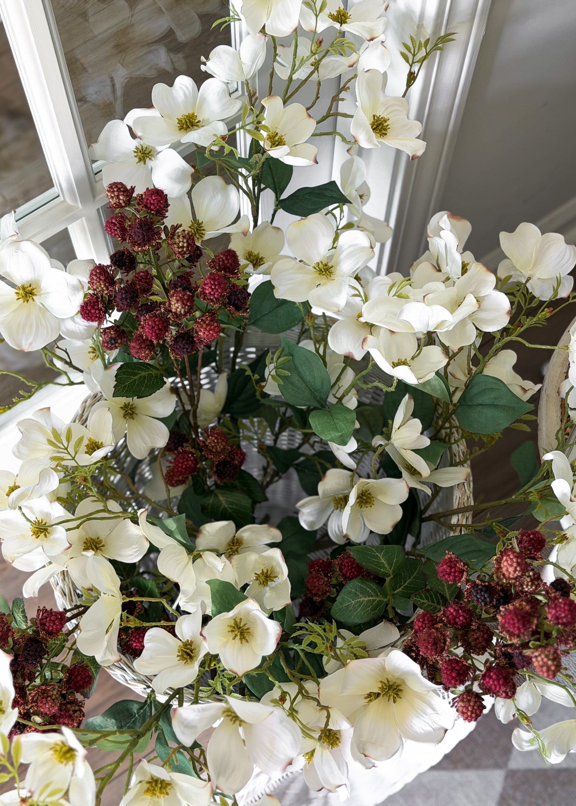 Mauve and Burgundy Fake Raspberry Fruit Branch - 30.5"