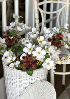 Mauve and Burgundy Fake Raspberry Fruit Branch - 30.5"