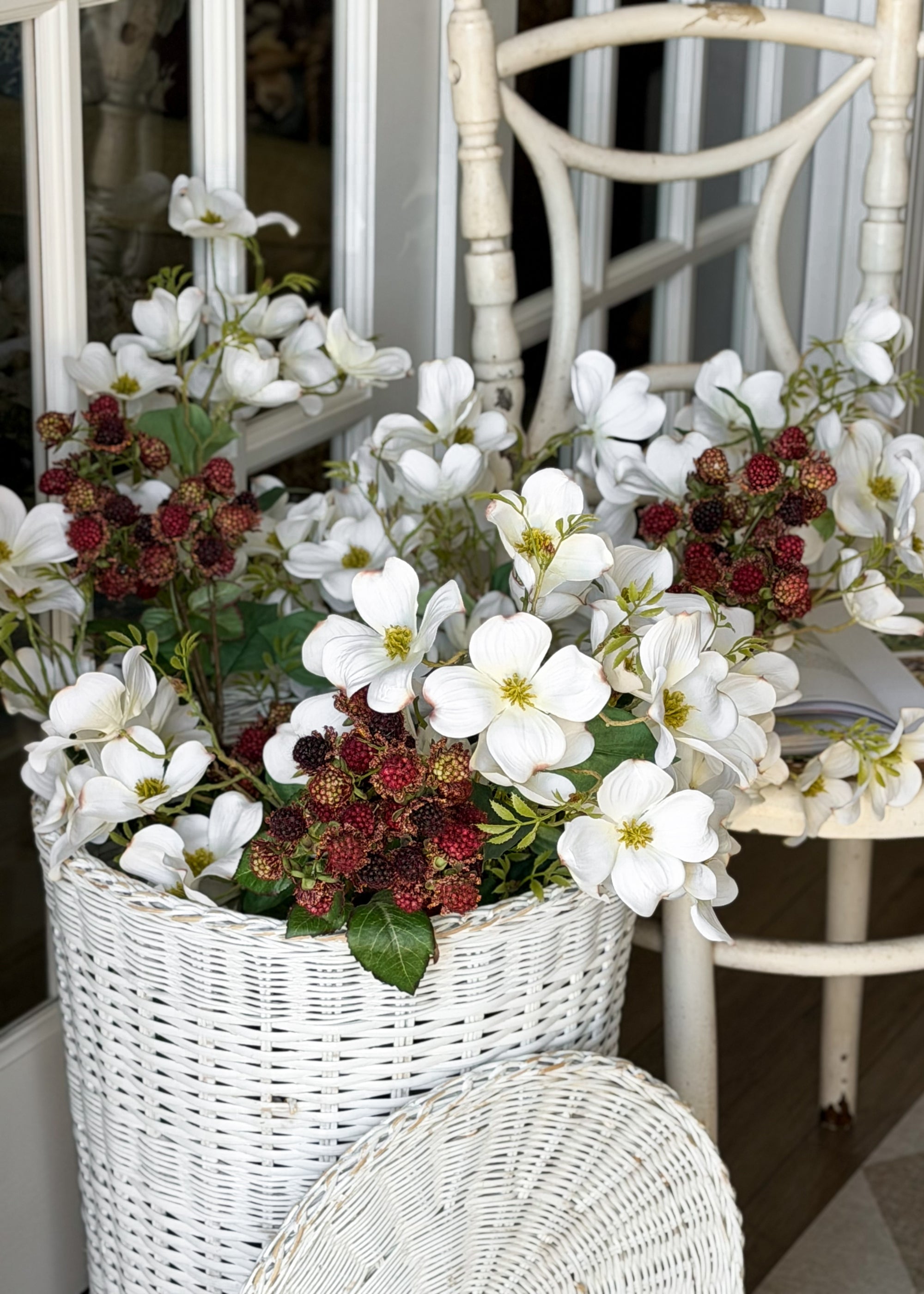 Mauve and Burgundy Fake Raspberry Fruit Branch - 30.5"