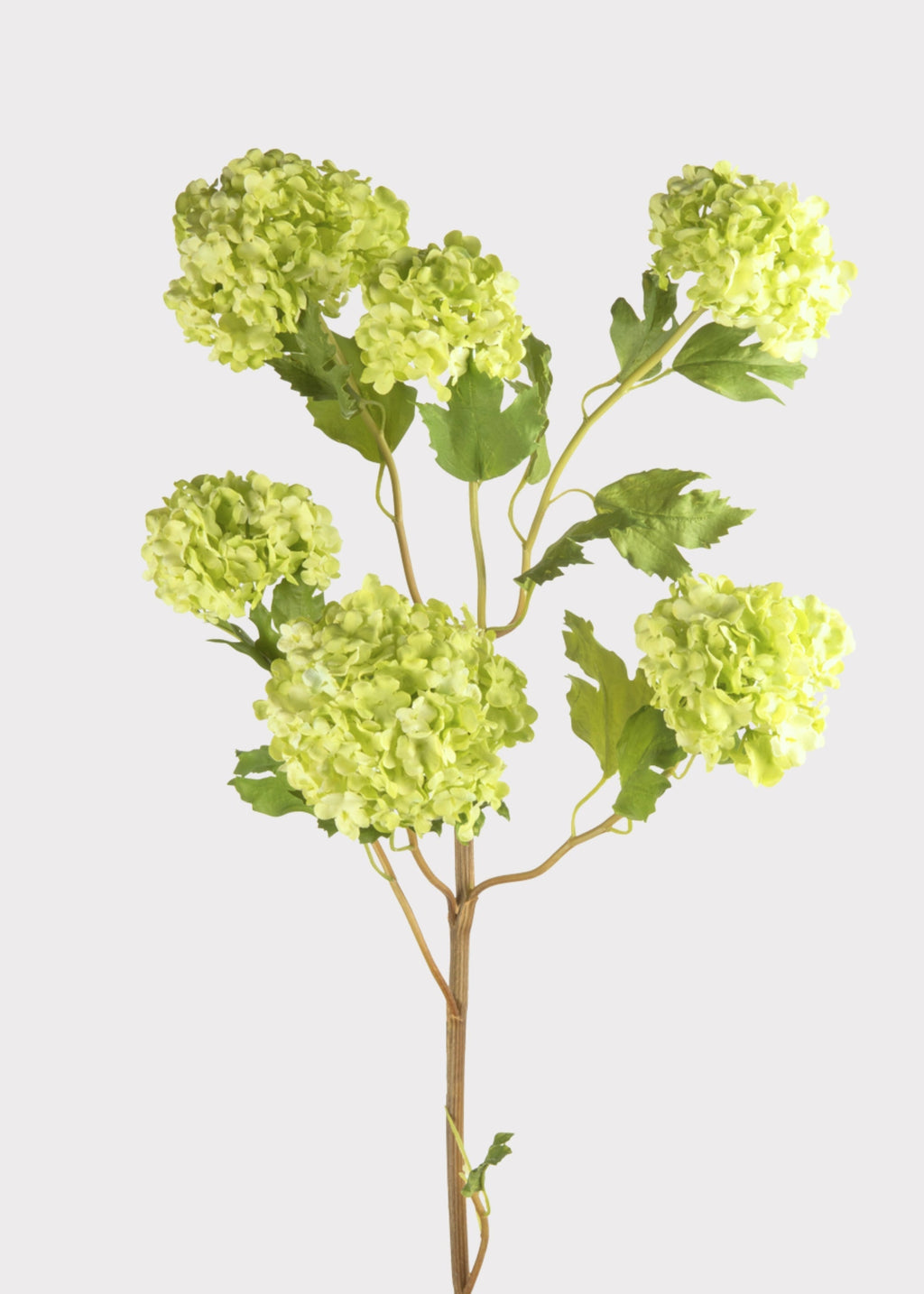 Faux Flowers Snowball Flower Stem in Green - 43.5"