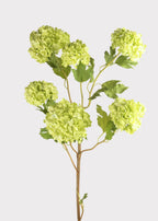 Faux Flowers Snowball Flower Stem in Green - 43.5"