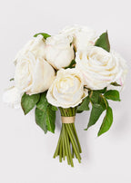 Premium Faux-Ever Rose Bouquet in Cream - 12"