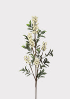 Frosted Artificial Berry Branch in Cream White - 36"