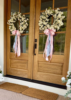 Fake Cherry Blossom Wreath in White - 24"
