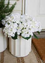Potted Fake Hydrangea in White Green - 22"