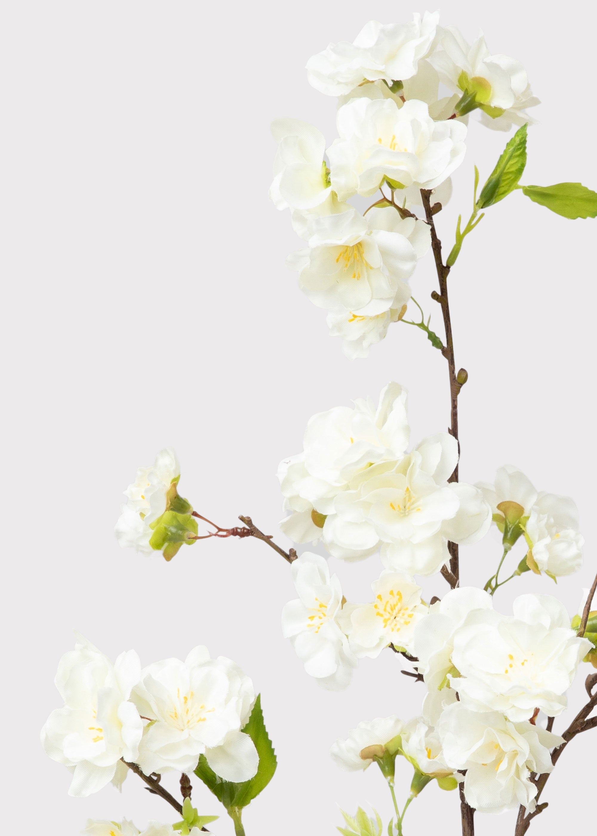Cream Artificial Cherry Blossom Branch Pick - 18"