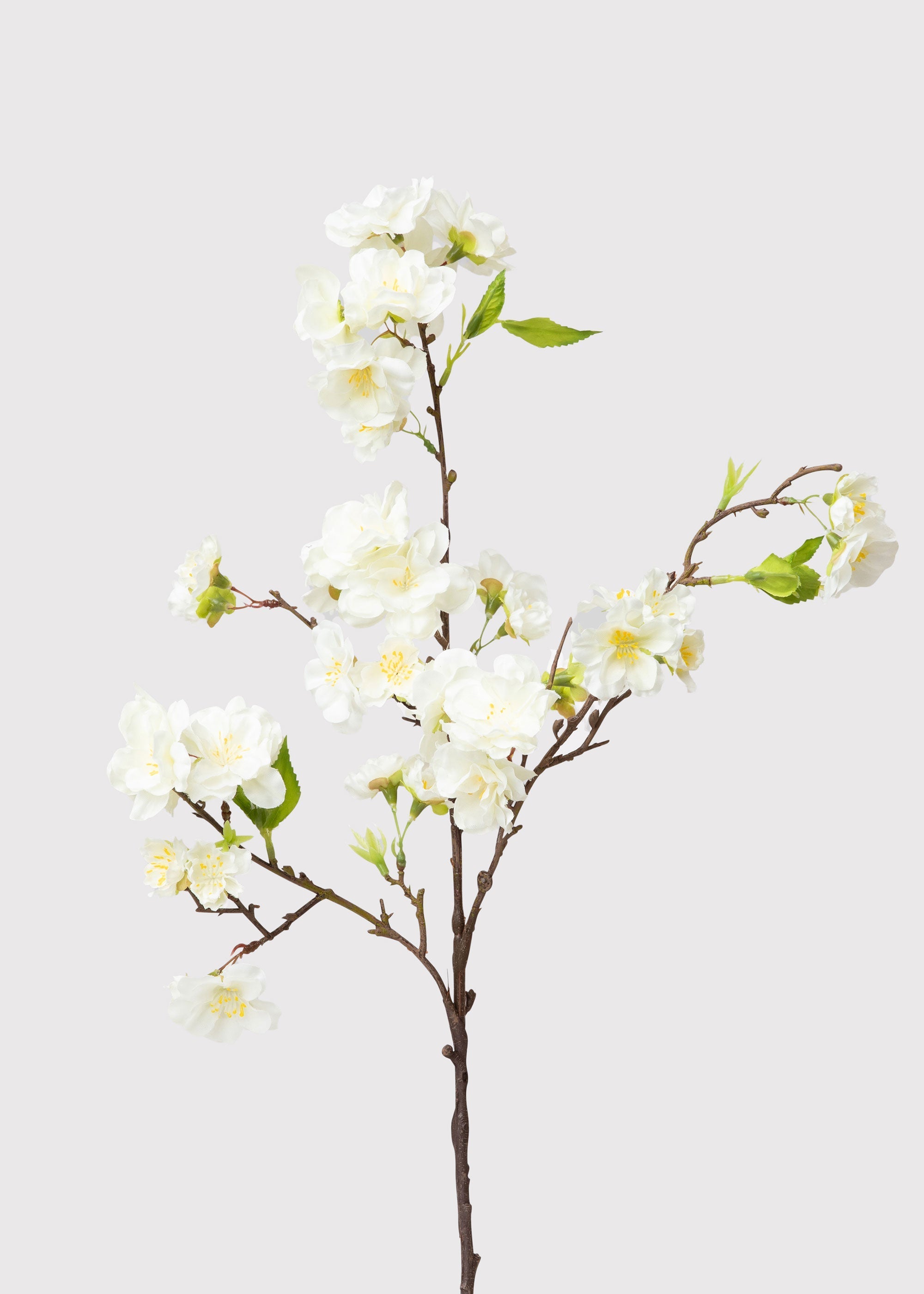 Cream Artificial Cherry Blossom Branch Pick - 18"