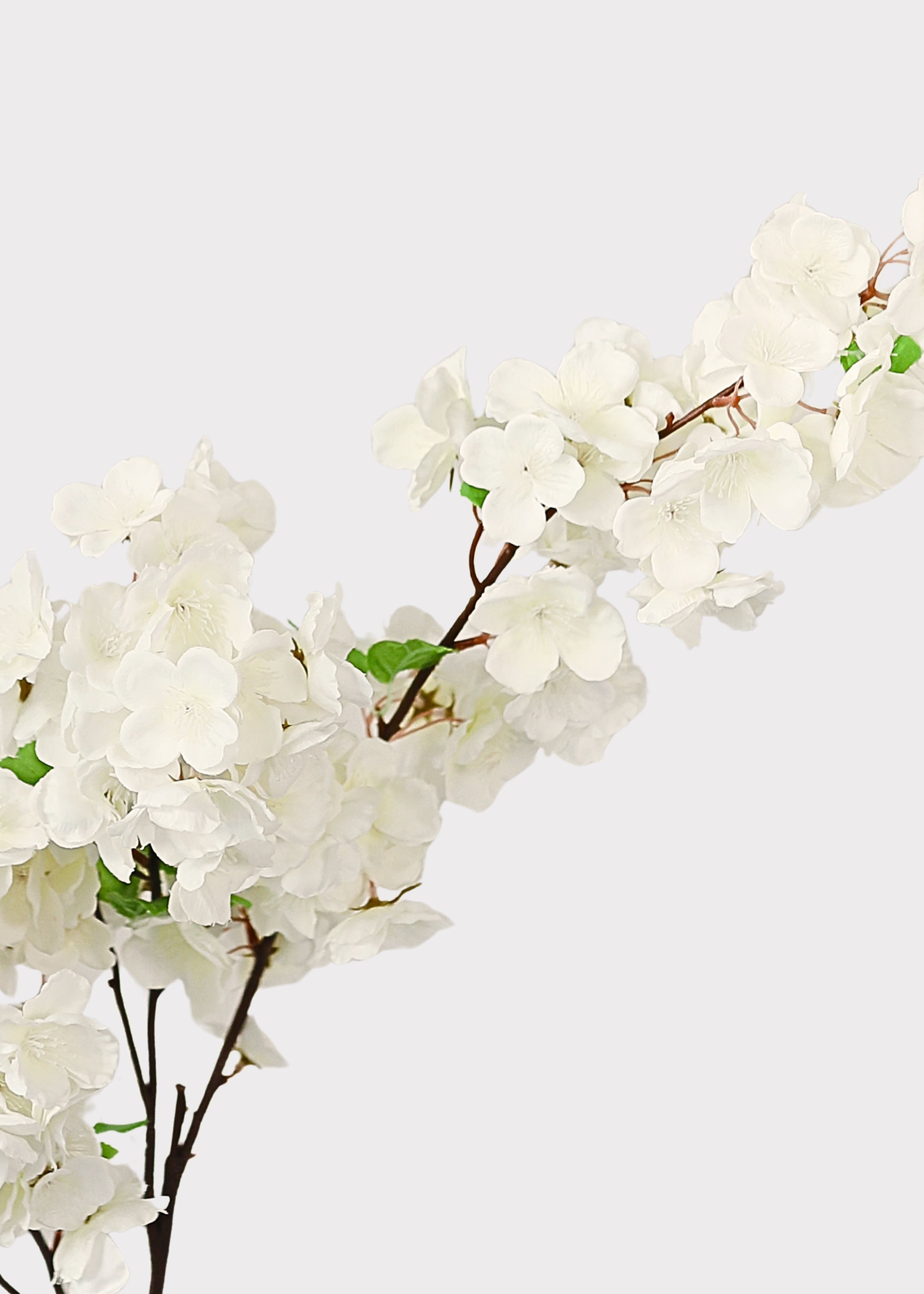 Faux Flowers Cherry Blossom Stem in Cream White - 44"