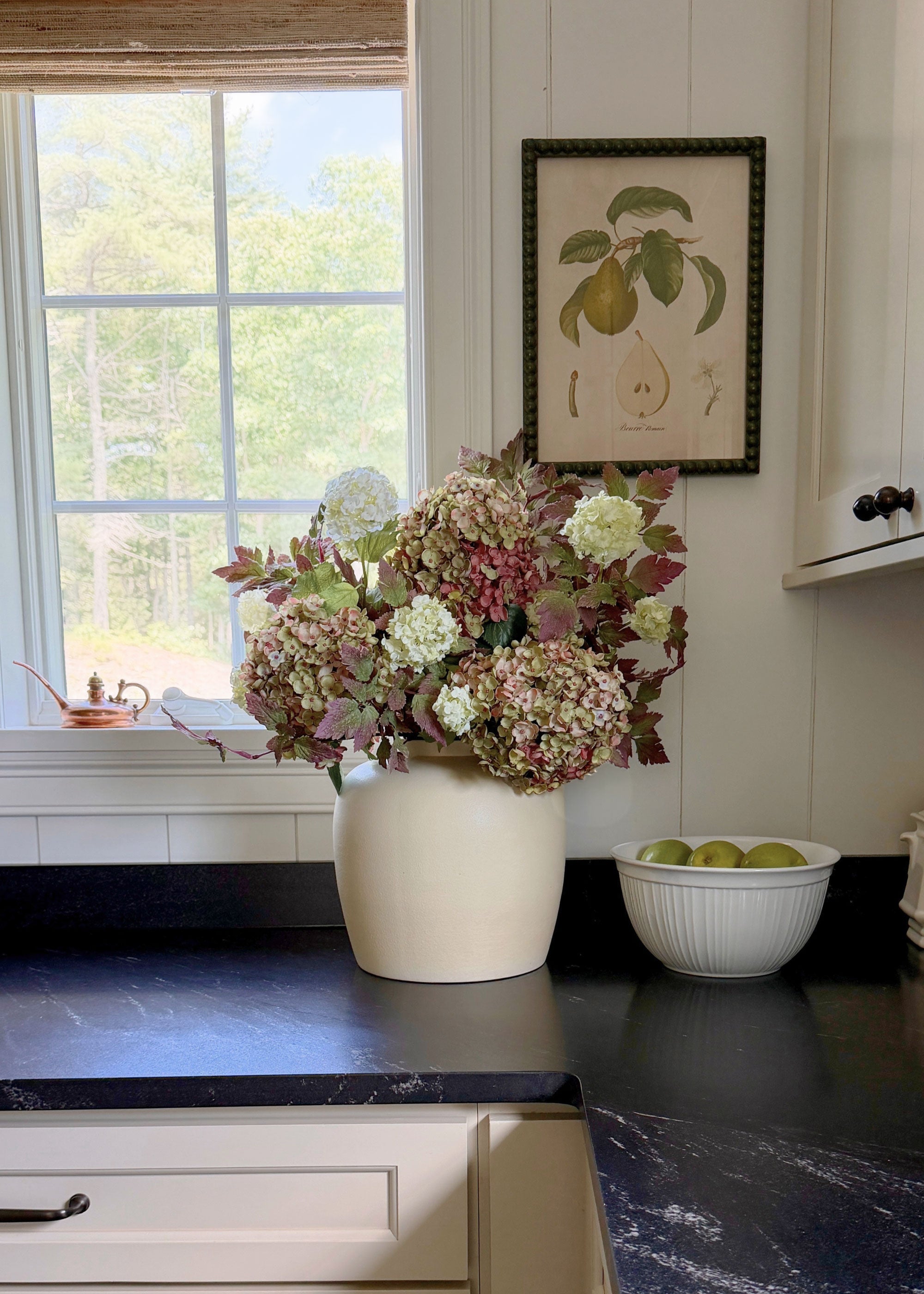 Mauve Green Artificial Hydrangea Flower - 34"