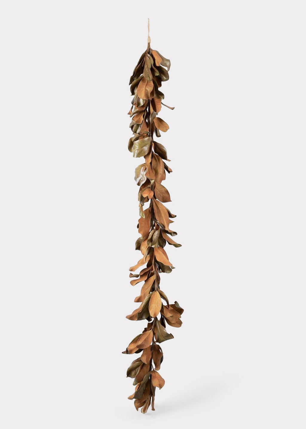 Deluxe Natural Touch Faux Magnolia Leaf Garland in Aged Brown- 79.5"