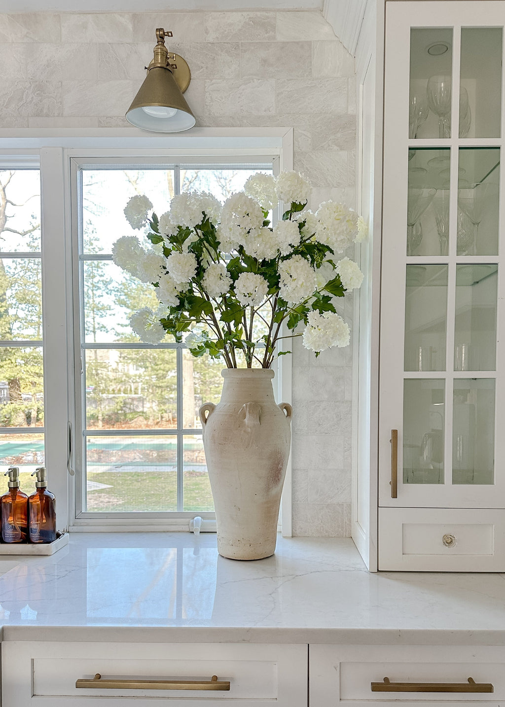 SAVE - Faux Snowball Hydrangea in Crisp White - 43.5"