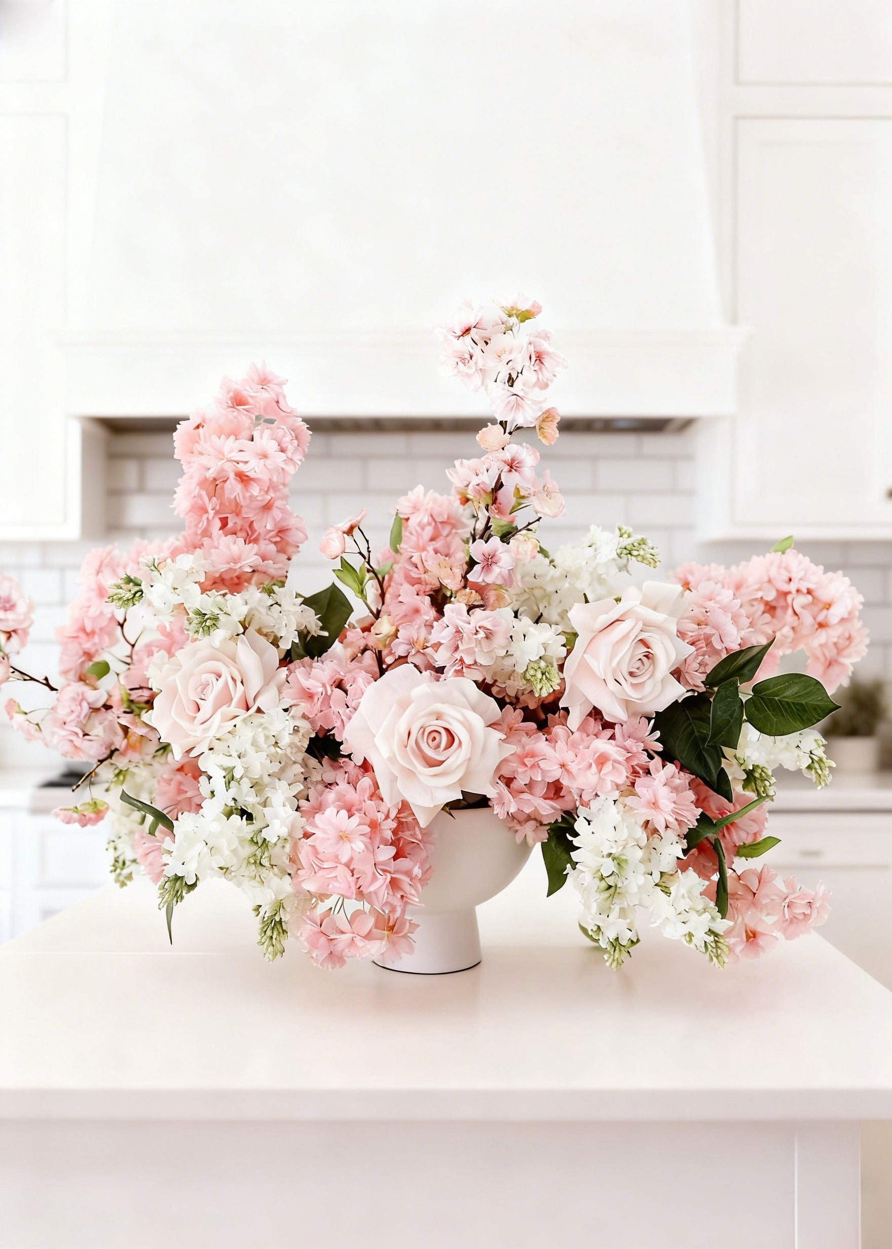 Artificial Spring Cherry Blossom Branch in Pink - 40"
