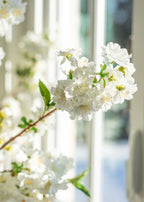 Cream White Artificial Cherry Blossom Branch - 36"