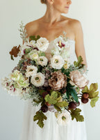 Artificial Peony Flower in Mauve Beige - 18.5"