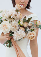 Dried Look Fake Roses in Beige - 21"