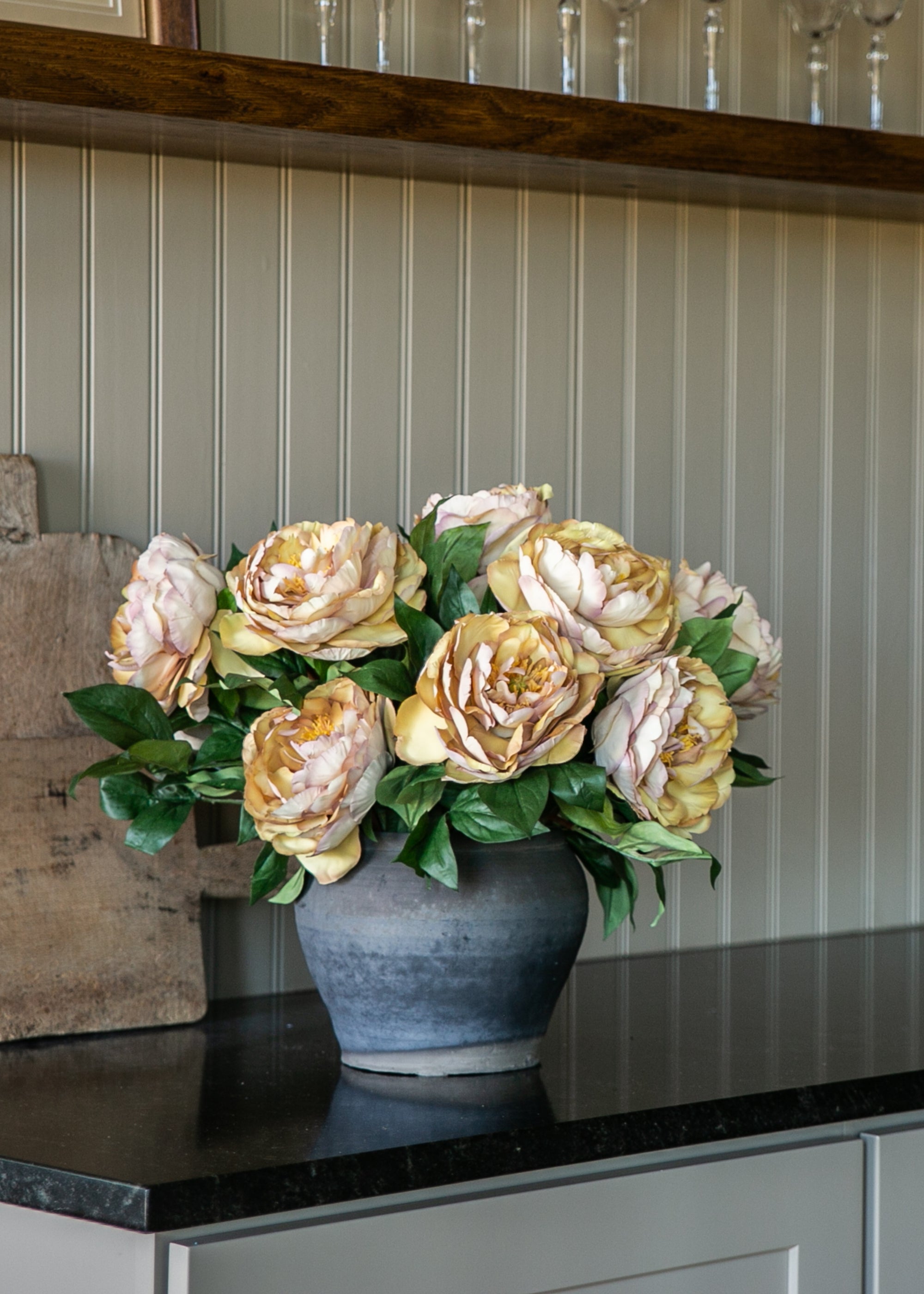 Faux Peony in Fawn - 24"