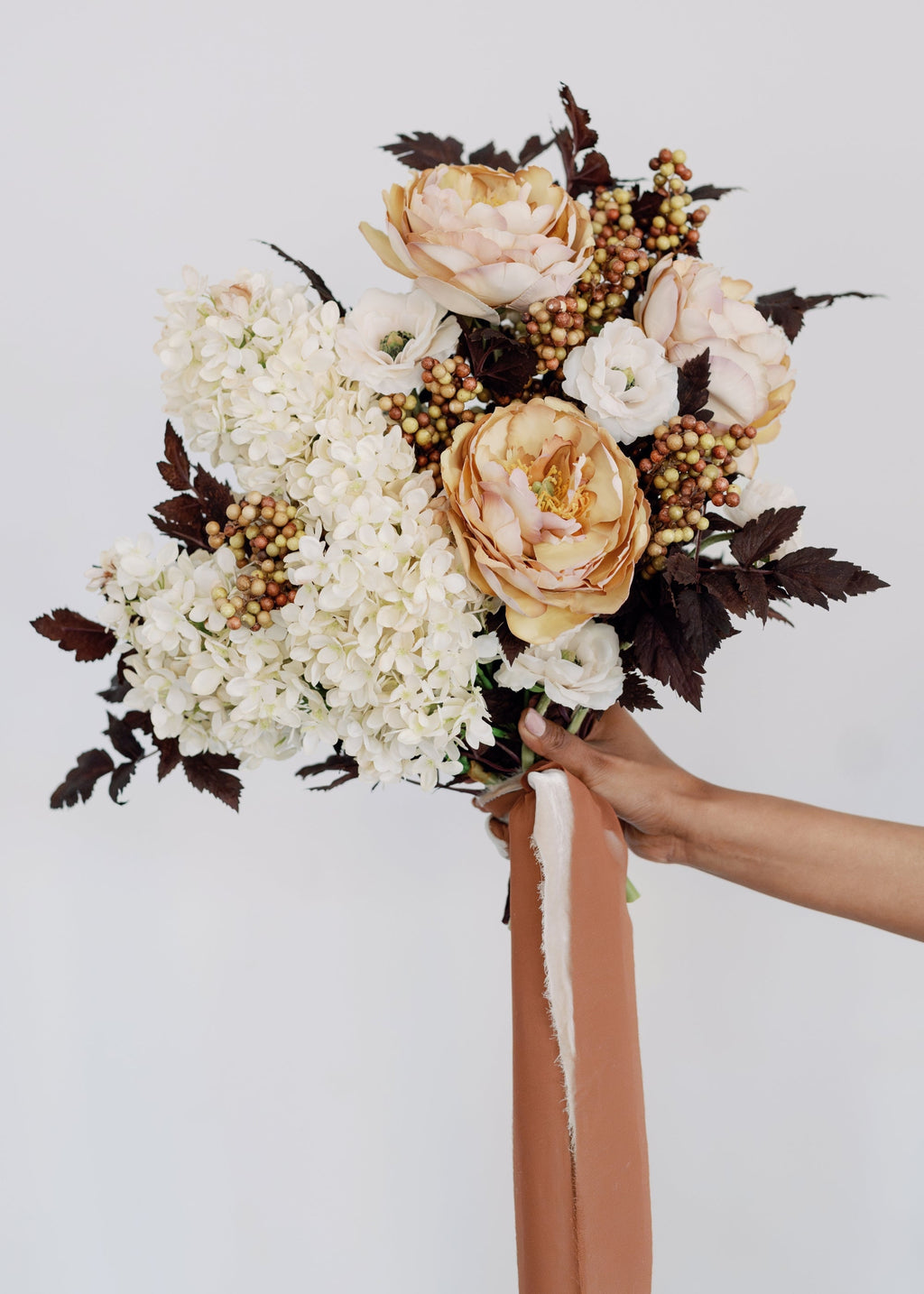Faux Peony in Fawn - 24"