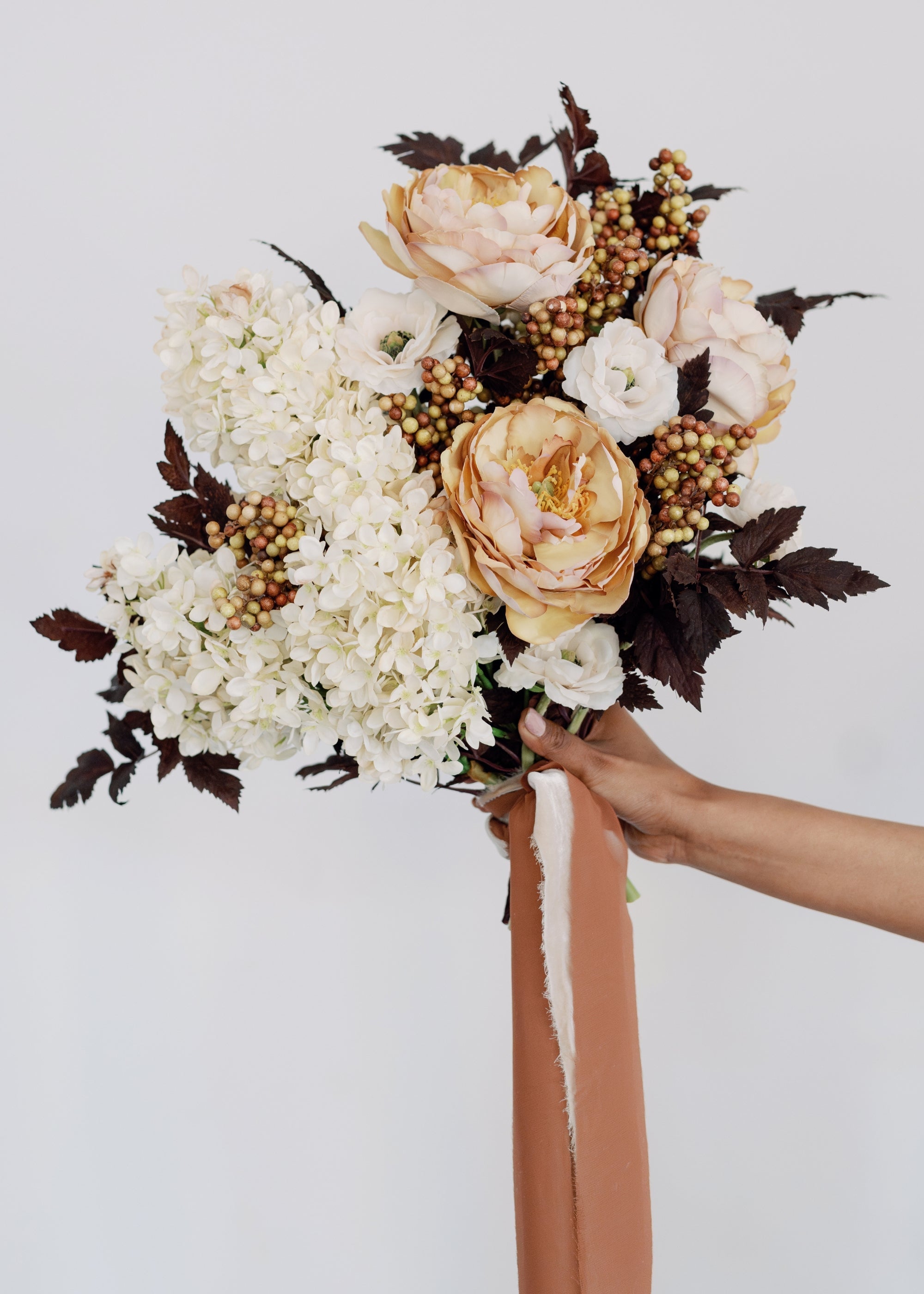 Faux Peony in Fawn - 24"