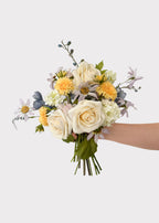 Real Touch Rose Artificial Flower in Buttercream Yellow - 21.5"